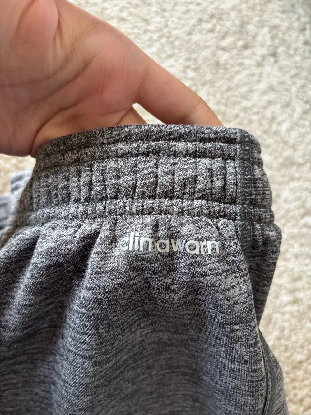 grey adidas climawarm trackpants